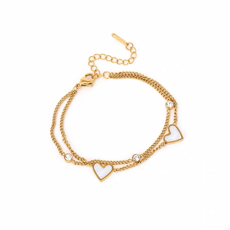 Love Orbit Heart Zircon Bracelet
