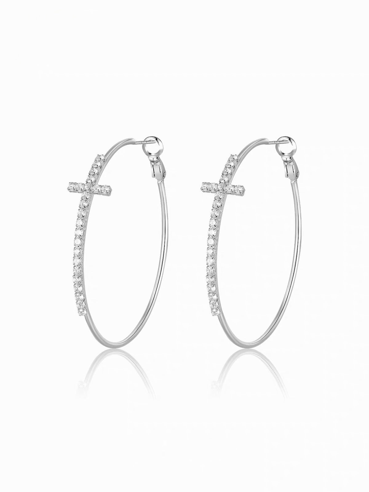 Beverly Cross Hoop Earrings