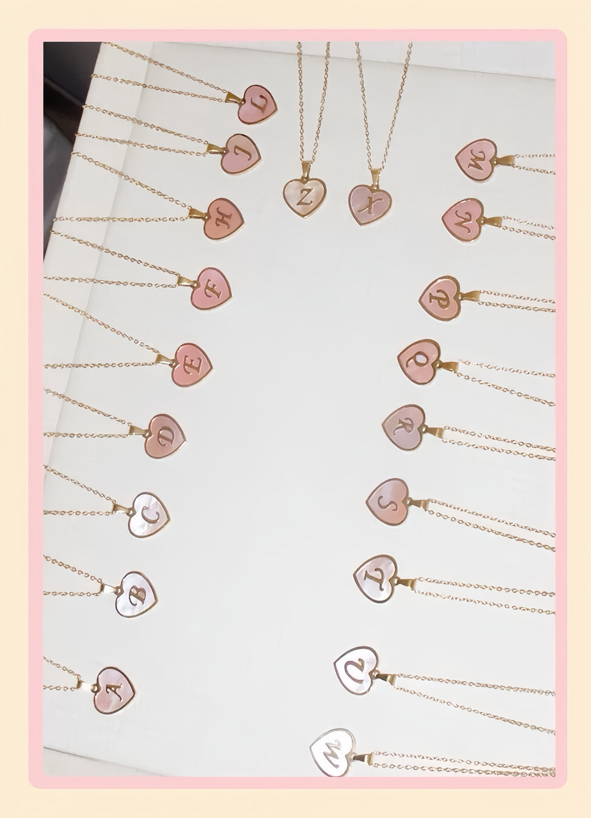 Blush Letter Medallion Necklace