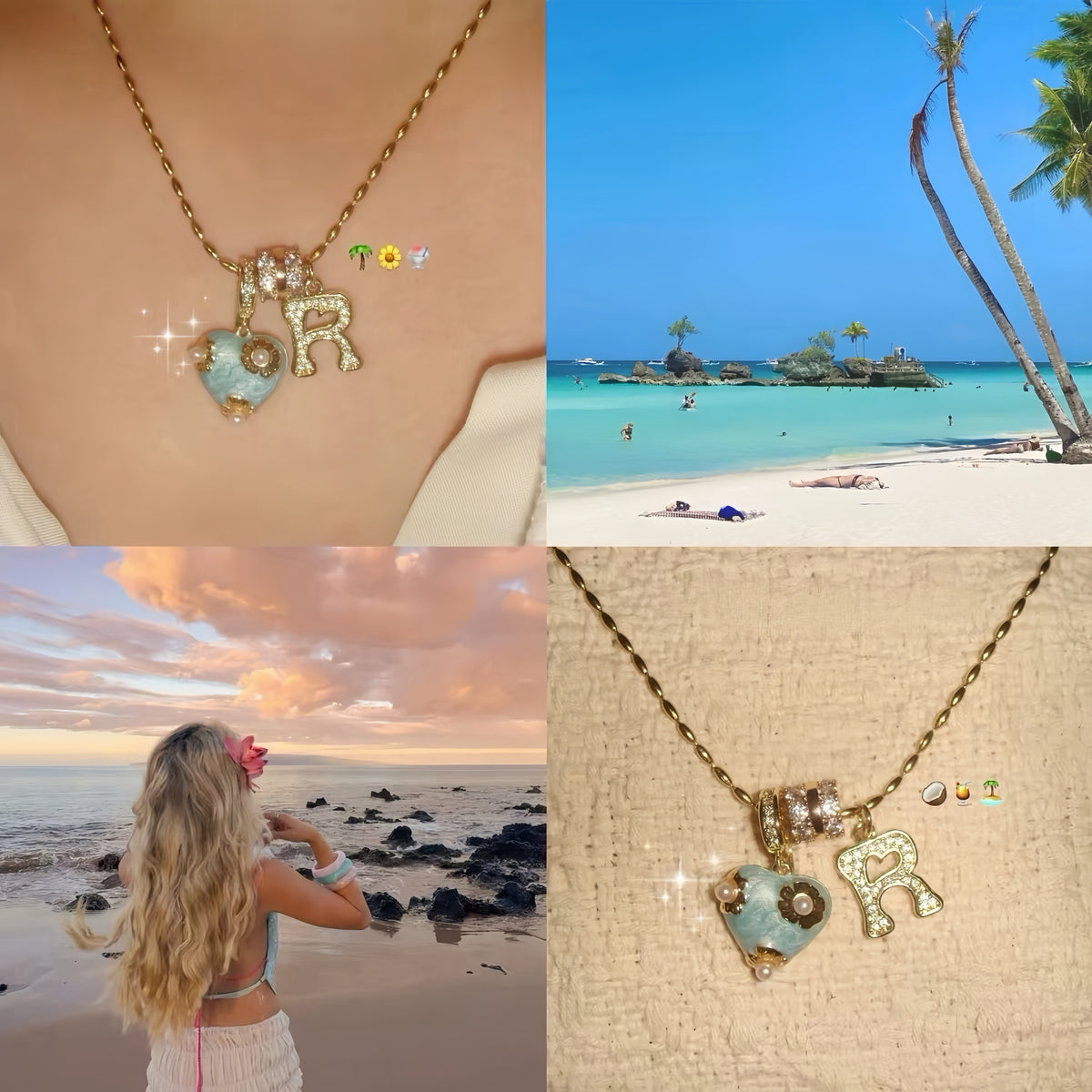 Island Diary Initial Charm Necklace