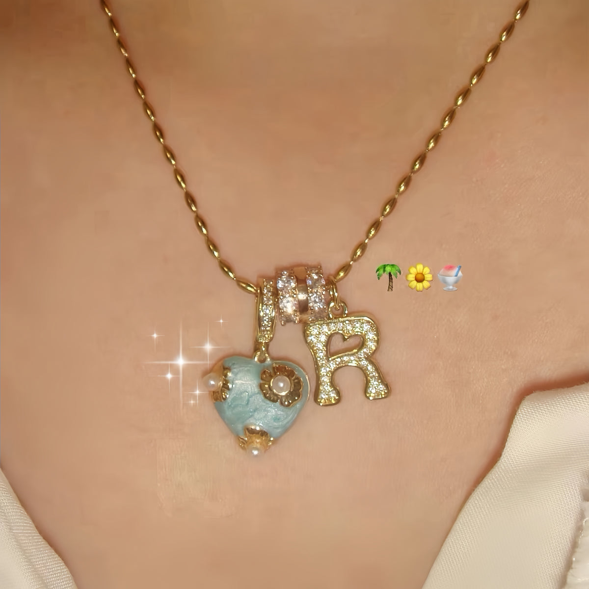 Island Diary Initial Charm Necklace