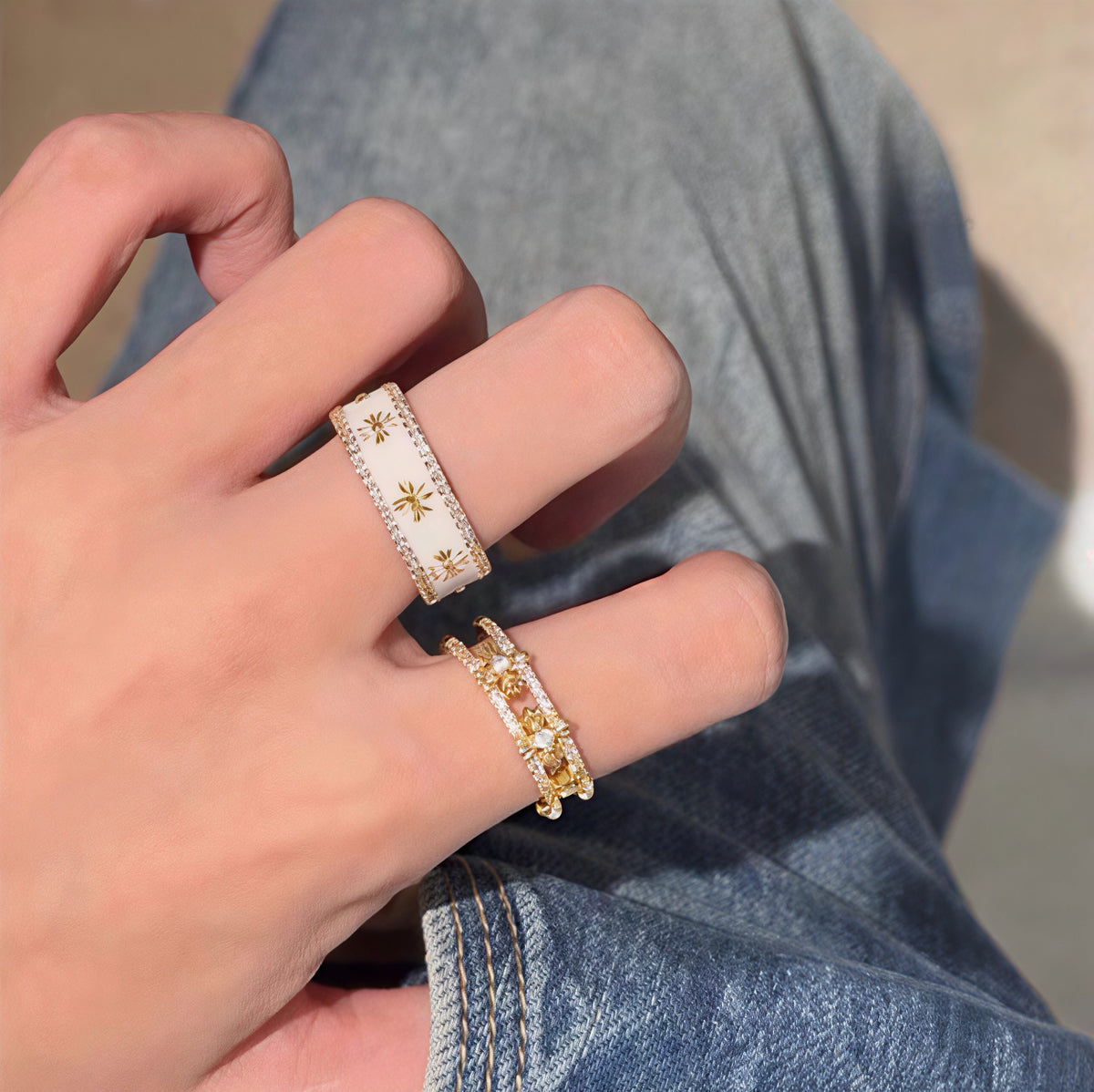 Starry Halo Ring Set
